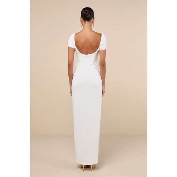 Lulu's Elegant White Wedding Dress - Picture 2 of 10